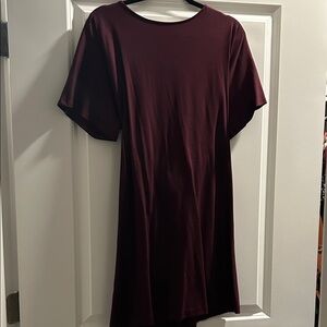 Express Deep Red Short Sleeve Dress
